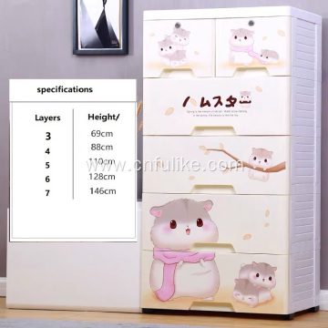 Plastic Drawer Storage Cartoon Cabinet Stackable Wardrobe